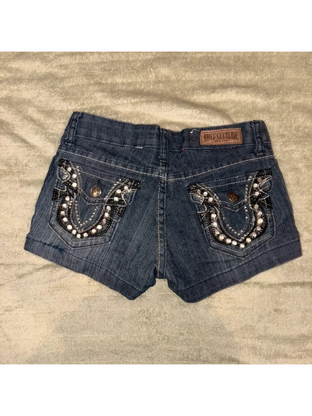 Low Rise Y2K 2000’s Micro Free Culture Dark Wash Shorts